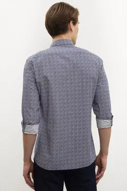 پیراهن آستین بلند طرح دار مردانه یو اس پولو