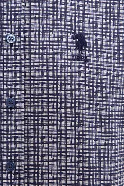 پیراهن آستین بلند طرح دار مردانه یو اس پولو