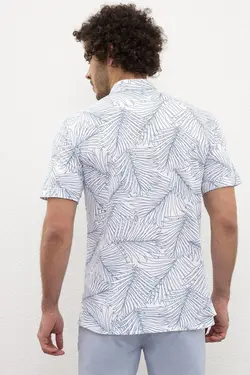 پیراهن آستین کوتاه طرح دار مردانه یو اس پولو