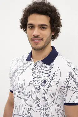 پولوشرت آستین کوتاه طرح دار مردانه یو اس پولو