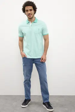 پولوشرت آستین کوتاه طرح دار مردانه یو اس پولو