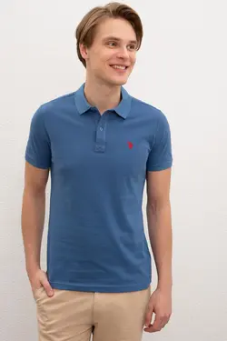 پولوشرت آستین کوتاه نخی مردانه یو اس پولو