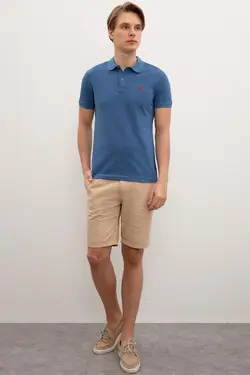 پولوشرت آستین کوتاه نخی مردانه یو اس پولو