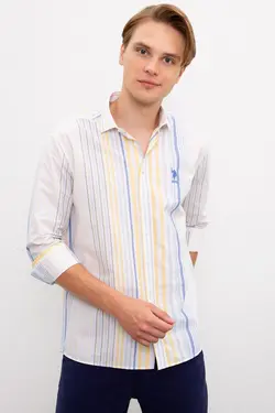 پیراهن آستین بلند راه راه مردانه یو اس پولو