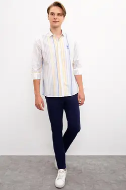 پیراهن آستین بلند راه راه مردانه یو اس پولو