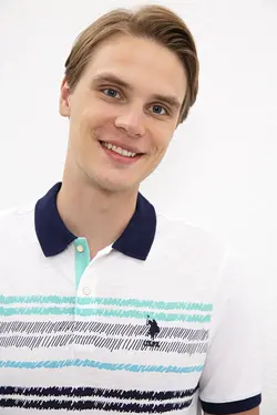 پولوشرت آستین کوتاه نخی مردانه یو اس پولو