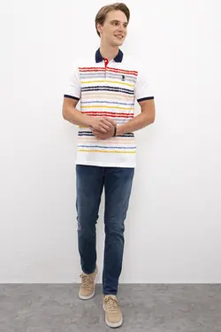 پولوشرت آستین کوتاه نخی مردانه یو اس پولو