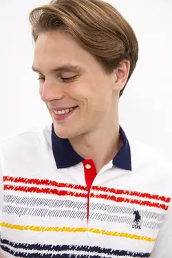 پولوشرت آستین کوتاه نخی مردانه یو اس پولو