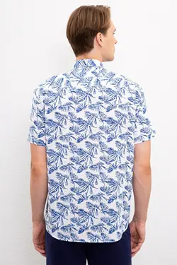 پیراهن آستین کوتاه طرح برگ مردانه یو اس پولو