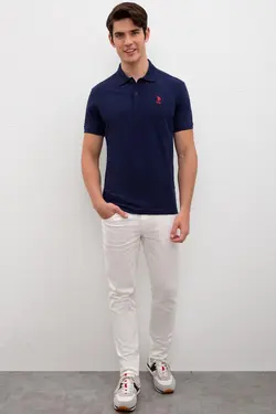 پولوشرت آستین کوتاه نخی مردانه یو اس پولو