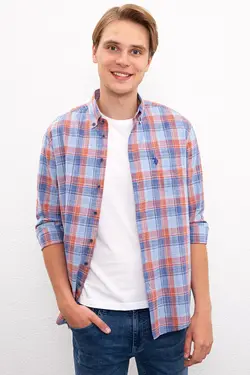 پیراهن آستین بلند چهارخانه مردانه یو اس پولو