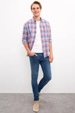 پیراهن آستین بلند چهارخانه مردانه یو اس پولو