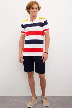 پولوشرت آستین کوتاه راه راه مردانه یو اس پولو