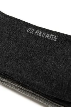 جوراب ساق متوسط دو تایی نوشته دار مردانه یو اس پولو