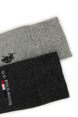 جوراب ساق متوسط دو تایی نوشته دار مردانه یو اس پولو