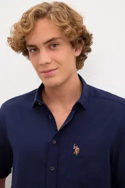 پیراهن آستین کوتاه جیب دار مردانه یو اس پولو