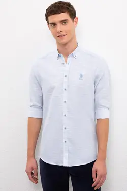 پیراهن آستین بلند جذب مردانه یو اس پولو