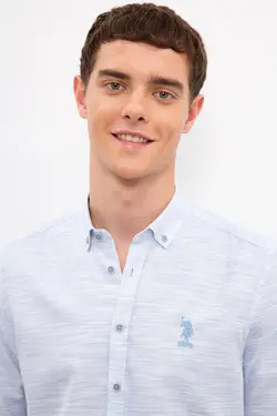 پیراهن آستین بلند جذب مردانه یو اس پولو