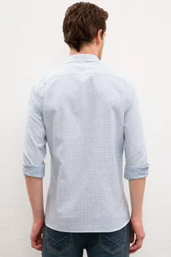 پیراهن آستین بلند جذب طرحدار مردانه یو اس پولو