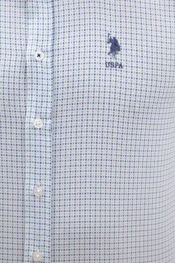 پیراهن آستین بلند جذب طرحدار مردانه یو اس پولو