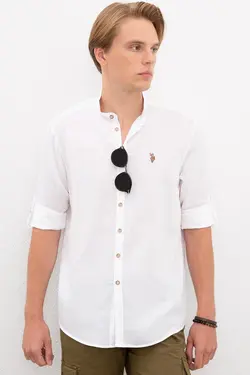 پیراهن آستین بلند یقه ایستاده مردانه یو اس پولو