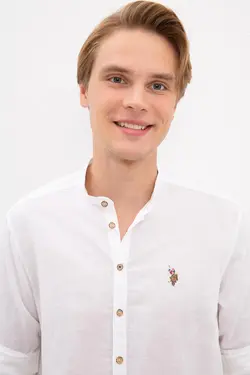 پیراهن آستین بلند یقه ایستاده مردانه یو اس پولو