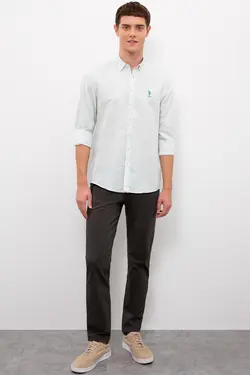 پیراهن آستین بلند جذب یقه برگردان مردانه یو اس پولو