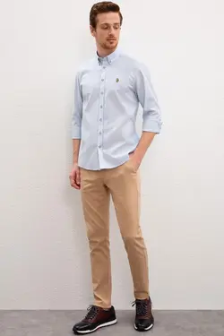 پیراهن آستین بلند یقه برگردان مردانه یو اس پولو