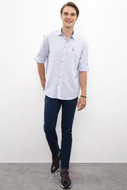 پیراهن آستین بلند ساده مردانه یو اس پولو