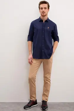 پیراهن آستین بلند یقه برگردان مردانه یو اس پولو