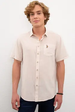پیراهن آستین کوتاه تک جیب مردانه یو اس پولو