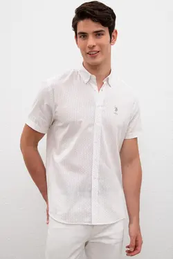 پیراهن آستین کوتاه طرحدار مردانه یو اس پولو