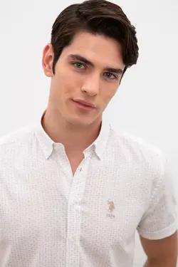 پیراهن آستین کوتاه طرحدار مردانه یو اس پولو