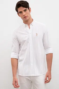 پیراهن آستین بلند راه راه مردانه یو اس پولو