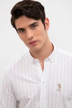 پیراهن آستین بلند راه راه مردانه یو اس پولو