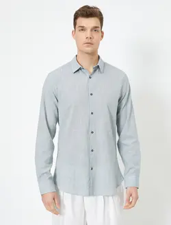 پیراهن آستین بلند طرح دار مردانه کوتون