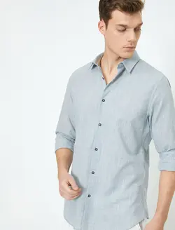 پیراهن آستین بلند طرح دار مردانه کوتون