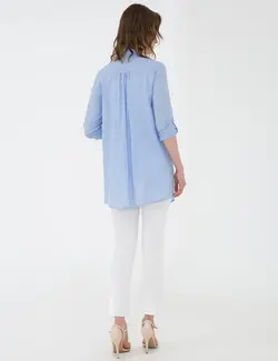 شومیز زنانه آبی روشن پیرکاردین