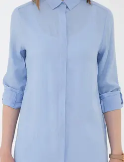 شومیز زنانه آبی روشن پیرکاردین