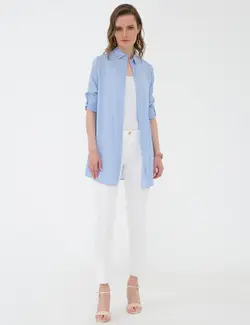 شومیز زنانه آبی روشن پیرکاردین