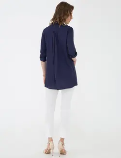 شومیز زنانه سرمه ای پیرکاردین