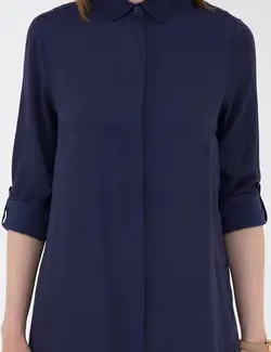 شومیز زنانه سرمه ای پیرکاردین