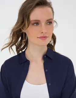 شومیز زنانه سرمه ای پیرکاردین