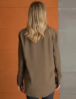 بلوز زنانه خاکی پیرکاردین