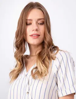 شومیز زنانه آبی روشن پیرکاردین