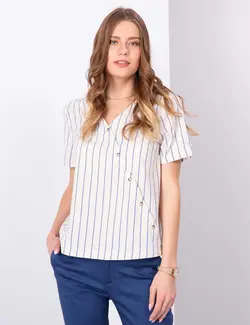 شومیز زنانه آبی روشن پیرکاردین