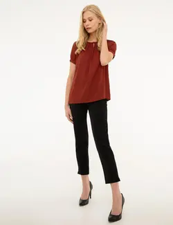 بلوز زنانه زرشکی پیرکاردین