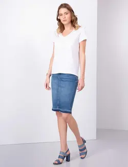 دامن زنانه آبی پیرکاردین
