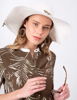 پیراهن زنانه خاکی پیرکاردین