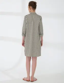 پیراهن زنانه خاکی پیرکاردین